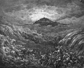 Sinking of the pharaoh in the red sea, story, exodus, second book of Genesis, chapter 14, verse 28,