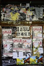 Bulletin board, cut, message, notice, cutout, lettered, lettering, de photos, fullness, close-up,