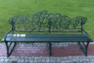 Park bench designed for World Youth Day 2016 in Krakow, Poland