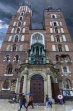 Main façade of St. Mary's Basilica, Krakow, Poland