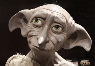 Dobby sculpture, house elf, movie character of Harry Potter in a bookstore, Paderborn, North
