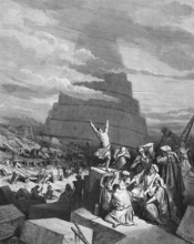 First book of Moses, chapter 11, verse 4, Tower of Babel, the tip should reach into heaven, Bible,