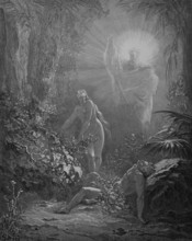 First book of Moses, chapter 2, verse 21, God, creation of Eve, Adam in deep sleep, ribs, flesh,