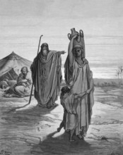 First book of Moses, chapter 21, verse 14, expulsion of Ishmael and his mother, she set off and