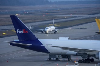 Lufthansa Airbus A320 after landing at Cologne/Bonn airport, on the taxiway to the terminal, North