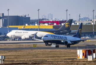 Ryanair Boeing 737 takes off at Cologne/Bonn Airport, North Rhine-Westphalia, Germany