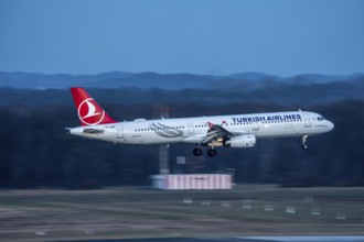 Turkish Airlines Airbus A321 lands at Cologne/Bonn Airport, North Rhine-Westphalia, Germany