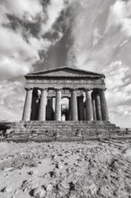 Temple of Concordia, Valley of the Temples, monochrome, Agrigento, Sicily, Italy