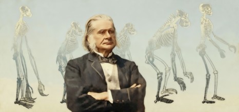 Portrait of Thomas Henry Huxley, 1825 – 1895, English biologist and anthropologist, specialized in