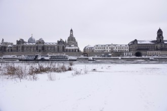 View of Church of Our Lady Dresden in winter, Saxony, Germany