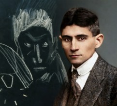 Portrait of Franz Kafka, 1883 – 1924, German-speaking Bohemian novelist, digitally edited according