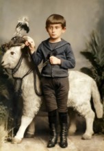 Portrait of Franz Kafka as a child, 5 years old, German-speaking Bohemian novelist, digitally