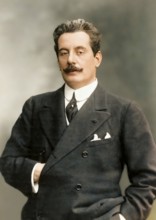 Giacomo Puccini, 1858 –1924, Italian composer, digitally edited according to a photograph by A.