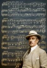 Giacomo Puccini, 1858 –1924, Italian composer, digitally edited according to a photograph by