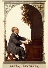 Silhouette portrait of Josef Anton Bruckner, 1824 – 1896, Austrian composer, digitally edited