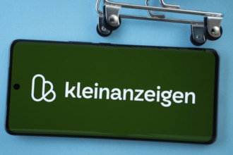 Dhaka, Bangladesh- 03 July 2025: Smartphone screen showing the Kleinanzeigen logo with shopping