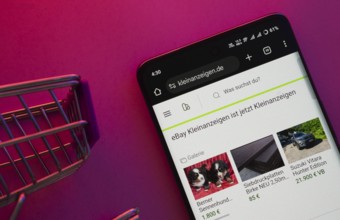 Dhaka, Bangladesh- 23 June 2025: A smartphone displaying the Kleinanzeigen website with a shopping