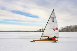 Winter at Dümmer See with, Eisegler, Eickhöpen, Lembruch, Lower Saxony, Germany