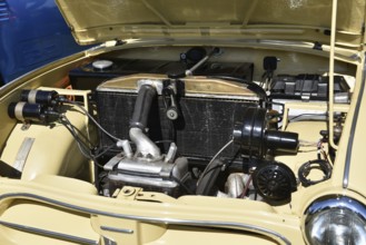 DDR Oldtimer P70 car engine at Oldtimer Exhibition, Prerow, Mecklenburg-Vorpommern