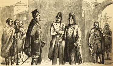 Armistice negotiations in 1849 between Austrian Field Marshal Josef Wenzel Radetzky and the Italian