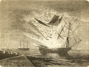 On April 5, 1849, the Danish liner Christian VIII explodes off Eckernförde in Danish-occupied