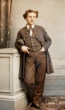 Gabriel Fauré in the uniform of a student at the Ecole Niedermeyer, digitally edited according to a