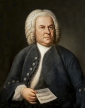 Johann Sebastian Bach, 1685 - 1750, German composer, digital edited according to a painting by