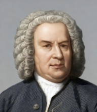 Johann Sebastian Bach, 1685 - 1750, German composer, digitally edited