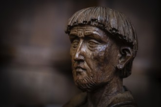 Head of men, oak choir stalls for the monks, 1493 by Jörg Syrlin the Younger, also Sürlin or