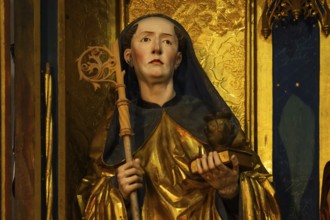 Founder Benedict, high altar, shrine and predella, chancel with movable pair of double wings