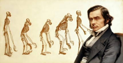 Portrait of Thomas Henry Huxley, 1825 – 1895, English biologist and anthropologist, specialized in