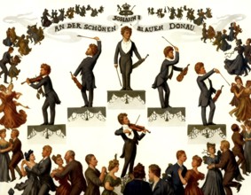 The Blue Danube, Johann Baptist Strauss II, 1825 – 1899, Austrian composer and violinist, 1879,