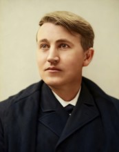 Portrait of Thomas Alva Edison as a young man, digitally edited
