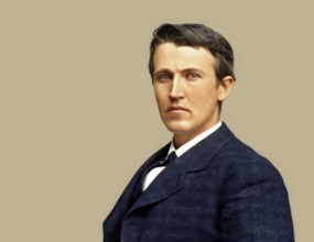 Thomas Alva Edison, 1847 - 1931, American inventor, digitally edited according to a photography by