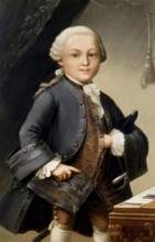 Wolfgang Amadeus Mozart at the age of 6, 1756 – 1791, composer of classical music, First Viennese