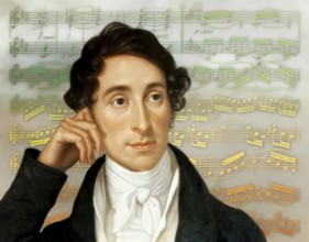 Carl Maria von Weber, 1786 - 1826, German composer, conductor and pianist, digitally edited after a