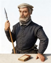 Portrait of Jan Matthys, Anabaptist leader of the Münster Rebellion, 1535, digitally edited