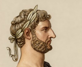 Hadrian or Publius Aelius Hadrianus Augustus, 76 - 138, Roman emperor, digitally edited