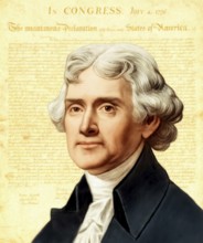 Portrait of Thomas Jefferson, 1743, 1826, third president of the United States and principal author