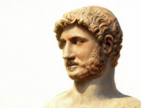 Hadrian or Publius Aelius Hadrianus Augustus, 76 - 138, Roman emperor, digitally edited