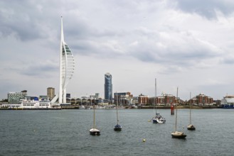 Portsmouth Harbour over Spinnaker Tower, Portsmouth, Gosport, England, United Kingdom