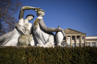 Statue of charming nymphs, behind Stuttgart Museum of Natural History, Rosenstein Castle,