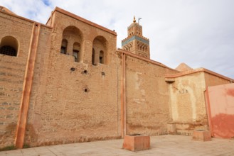 Koutoubia mosque with minaret, landmark of Marrakech, historic old town, Medina, UNESCO World