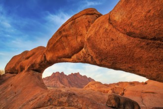 Sunset at Rock Arch, Nature Reserve Spitzkoppe, Mountain, Erongo Province, Namibia