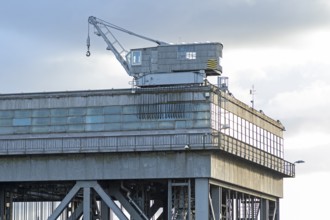 Old crane, old ship lift, Niederfinow, Brandenburg, Germany