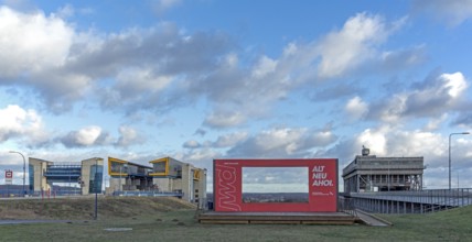 Old and new boat lift, ship lifts, Niederfinow, Brandenburg, Germany