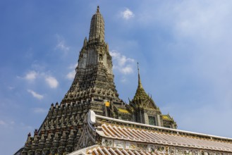 Pagodas and Chedi temple tower, Wat Arun Buddhist temple, Bangkok, Thailand's metropolis, Thailand
