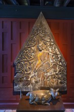 Jim Thomson House and Museum, carved wooden wall and carved figure, Bangkok, Thailand's metropolis,