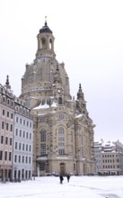 Church of Our Lady Dresden with snow, winter, Saxony, Germany