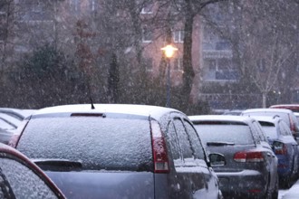 Car with snow, winter, Germany